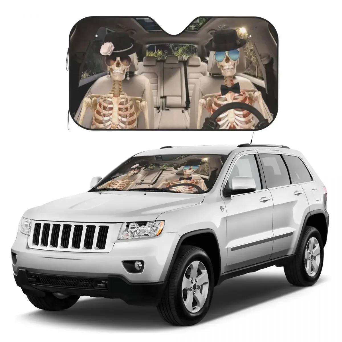 

Забавный скелетный череп, лобовое стекло автомобиля, солнцезащитный козырек, складной череп ужасов, авто солнцезащитный козырек на переднее окно, внедорожник, грузовики, автомобильный блок, УФ-лучи
