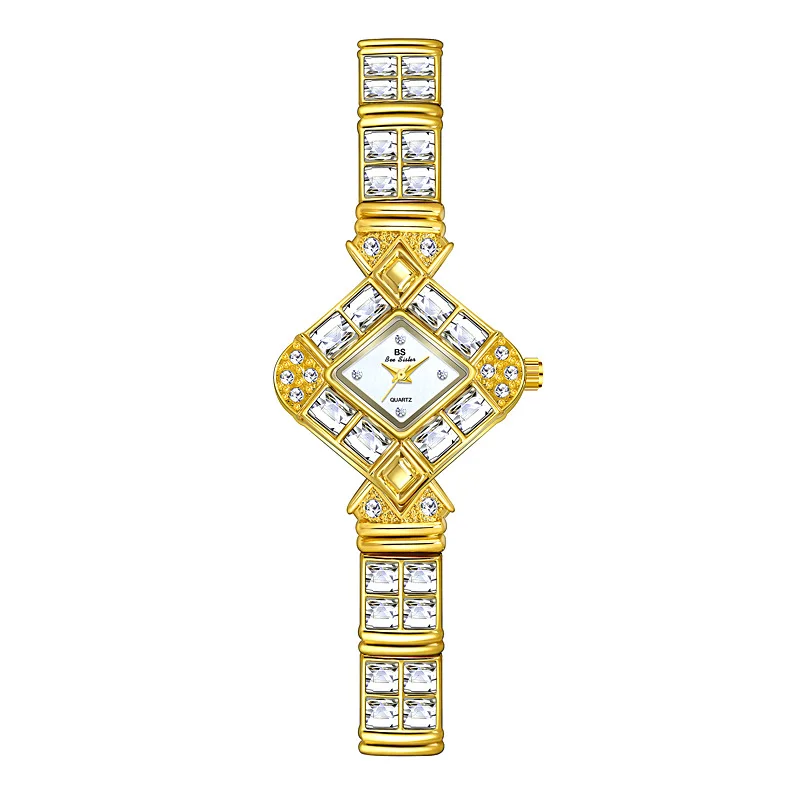 Montre Femme Ladies Watch Rose Gold Diamond Square Water Resistant Silver Quartz Watch Birthday Party Gift Relogio Feminino