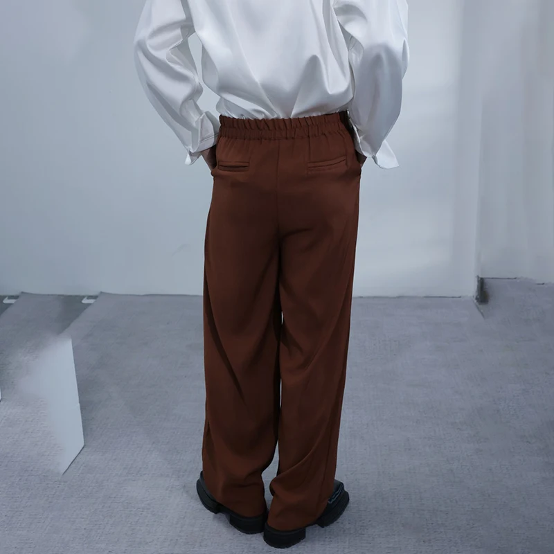 LUZHEN Personalized Original Belt Decorate Loose Straight Casual Pants Men's Solid Color 2025 New Handsome Male Trousers JY4614