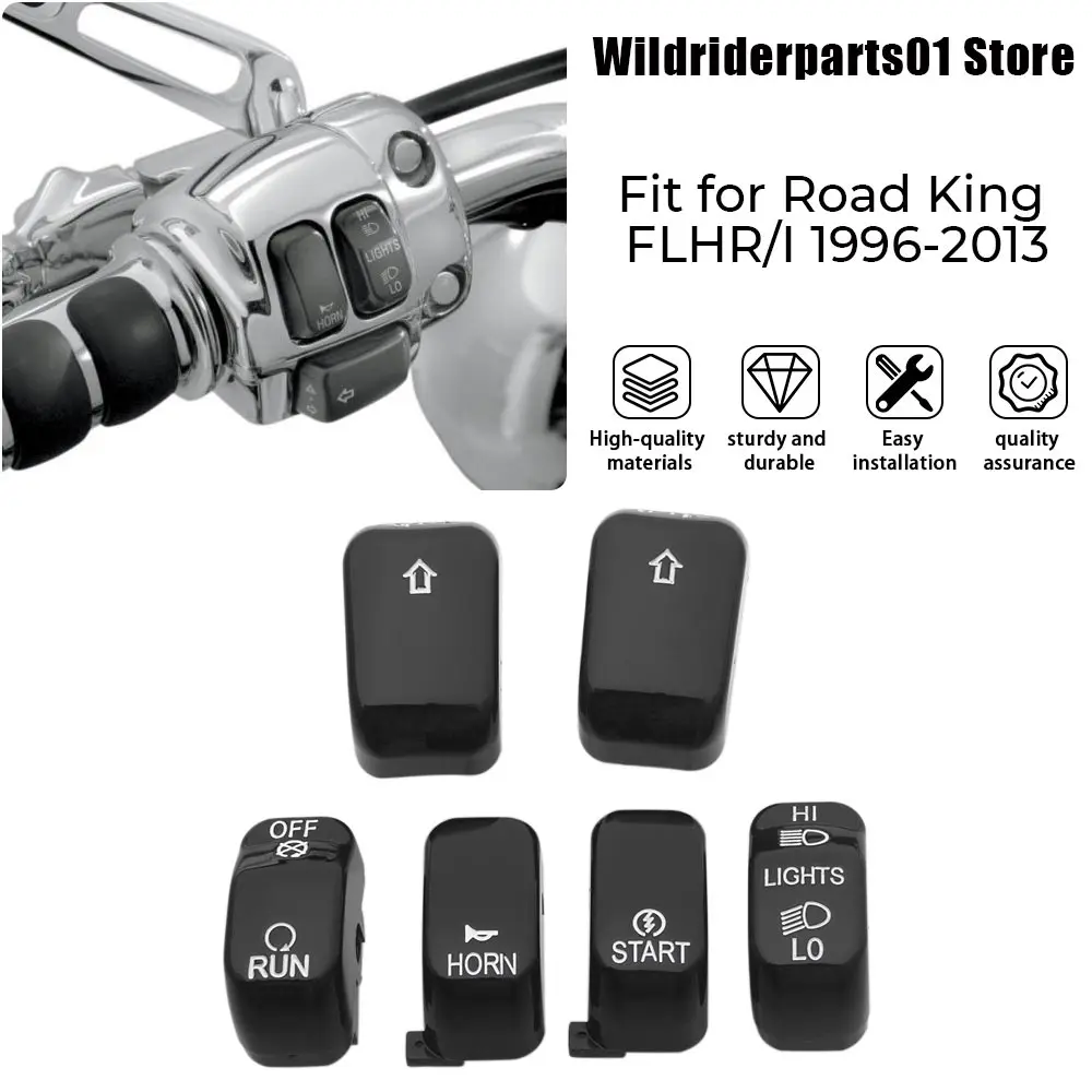 

Motorcycle Hand Control Switch Caps Button Covers Kit Black Accessory For Harley Dyna Super Glide Sport Touring FXDXT 2001-2003
