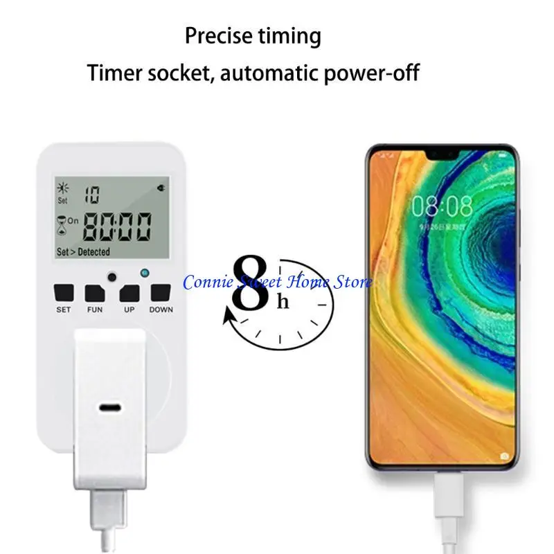 LXAF Programmable Light Control Socket with Automatic Switching Timer Simple to Operate for Kitchen & Garden Applications