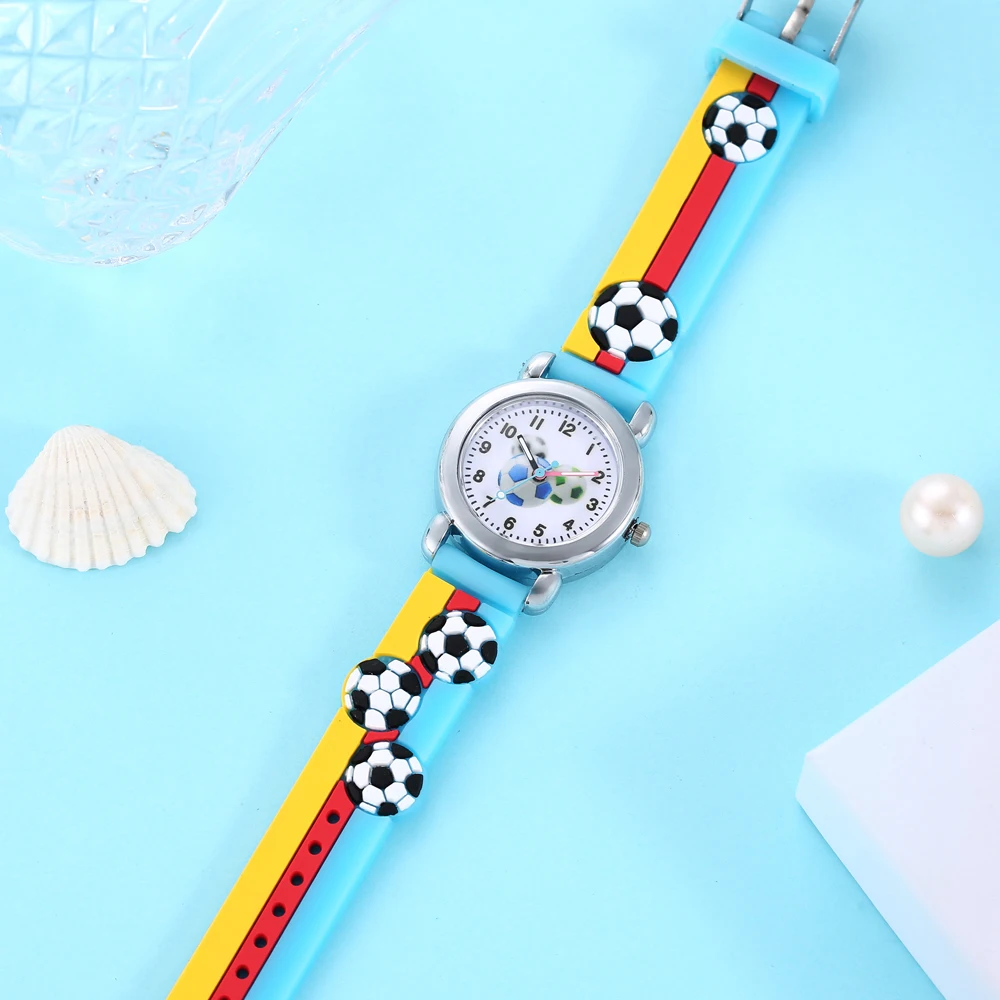 Lovely Creative Cartoon Corlorful Kids Watch Gift For Boys Girls Sell Like Hot Cakes Cute Football Children\'s Wristwatch