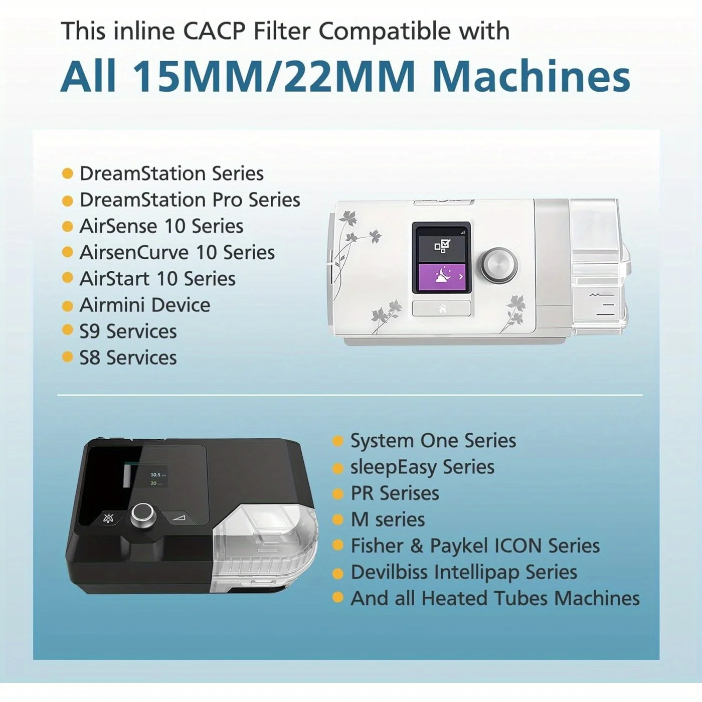 Filters for Cpap Machine-12 Pcs Cpap Filters fit Inline Filters Compatible with Resmed and Any Machine Size 22mm,25mm Cpap Tube