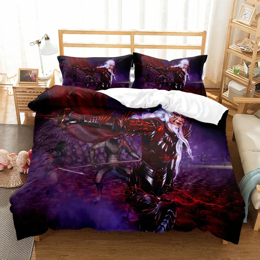 2024 Griffith Sword Anime Bedding Set King Queen Double Full Twin Single Size Bed Linen Set