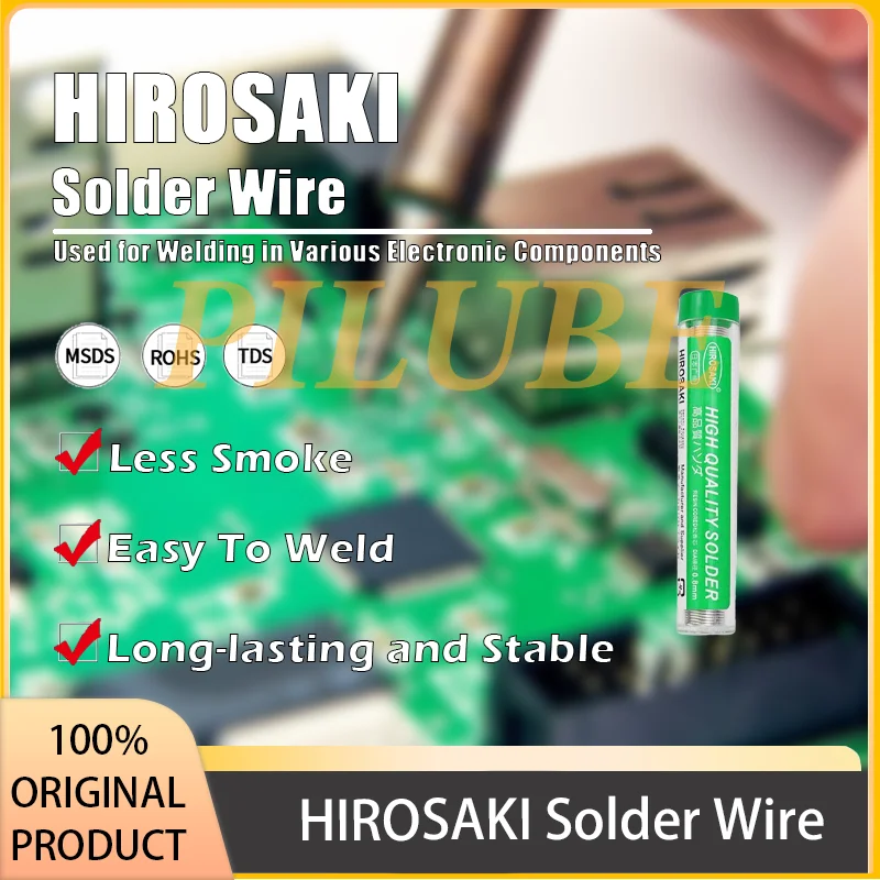 

Паяльная проволока HIROSAKI, высококачественный бессвинцовый канифольный сердечник для электроники и промышленного применения, оригинальный продукт