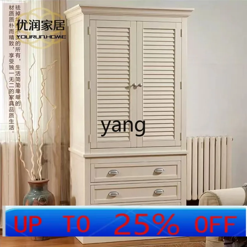 

LH simple solid wood wardrobe neoclassical light luxury locker bedroom home wardrobe