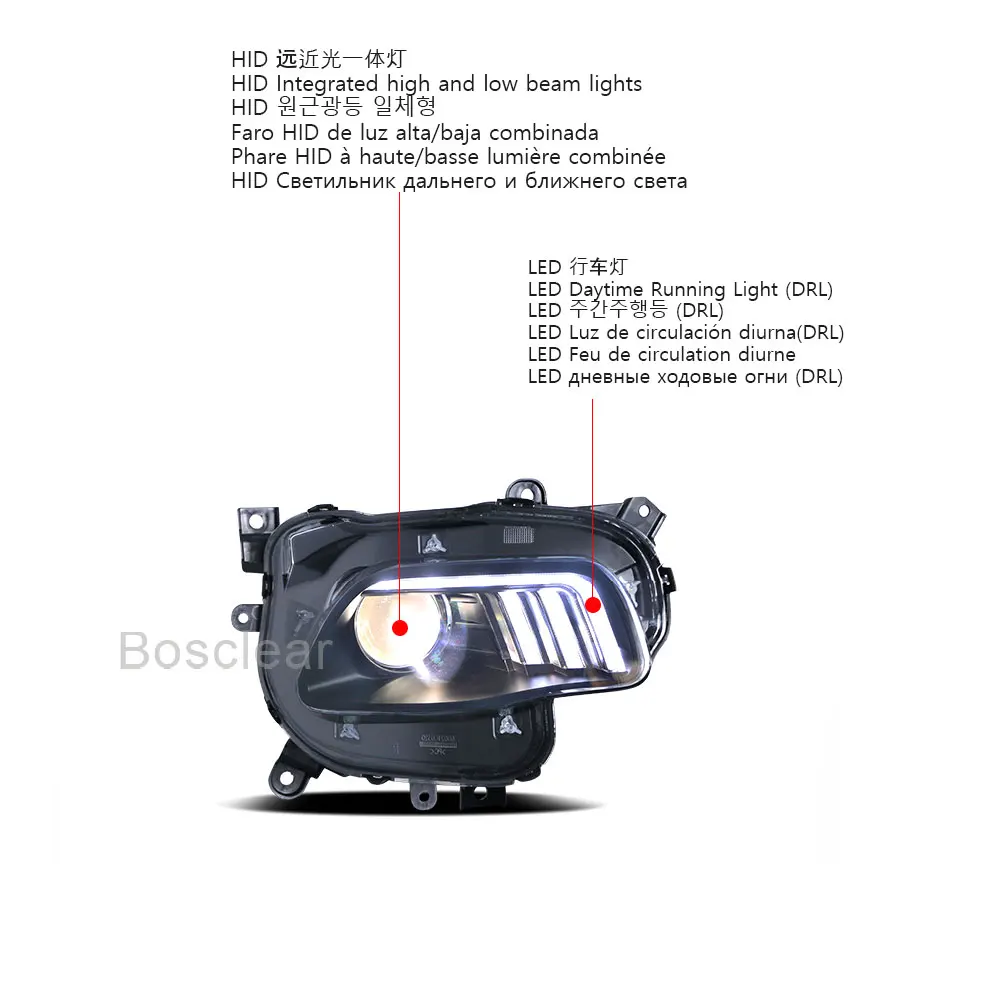 For Jeep Cherokee headlights 2014-2018 Headlight Lens Double Beam Bi-Xenon Front HeadLamp Assembly LED DRL Daytime Running Light