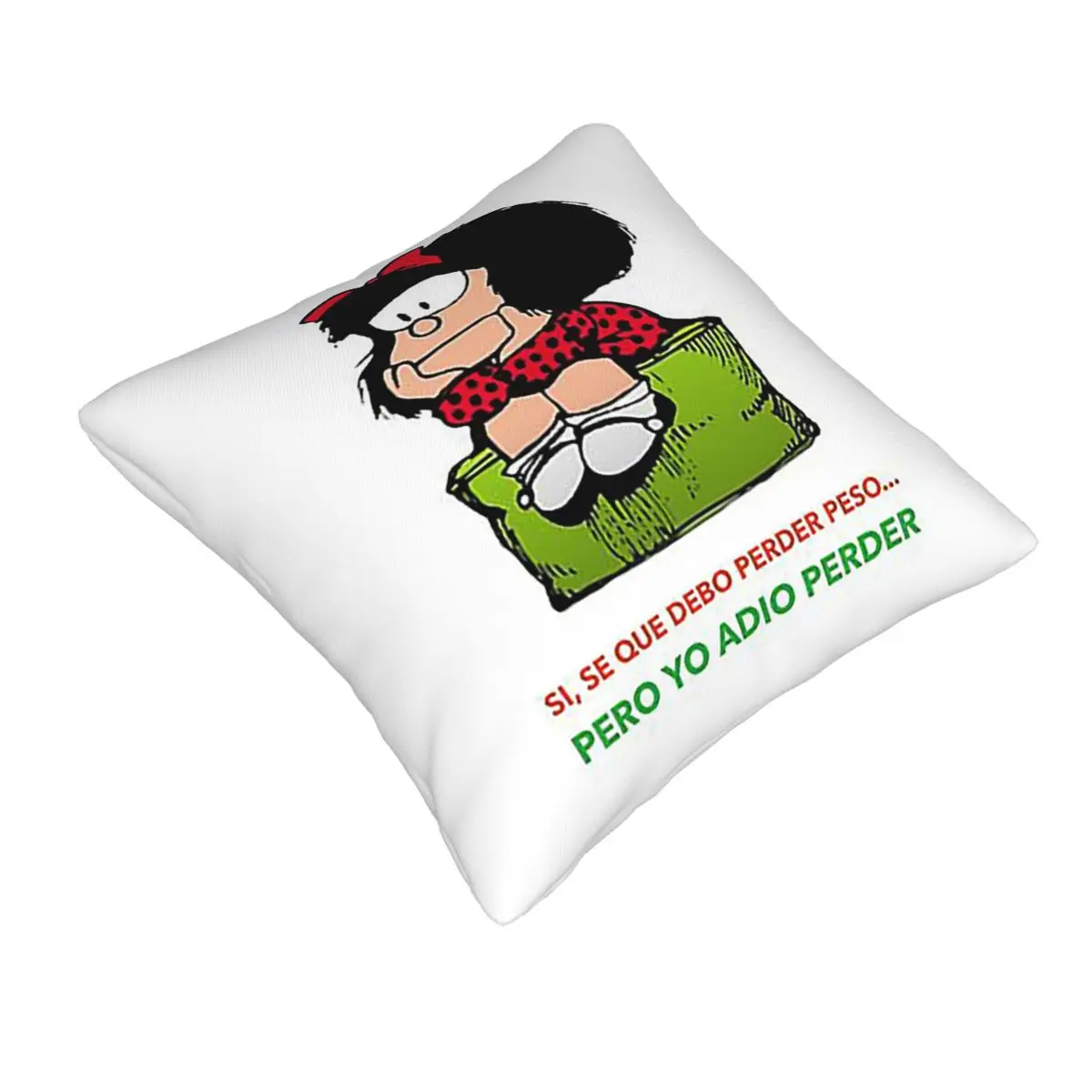 Mafalda Quino Comics Square Pillowcase Pillow Cover Cushion Zip Decorative Comfort Throw Pillow for Home Car