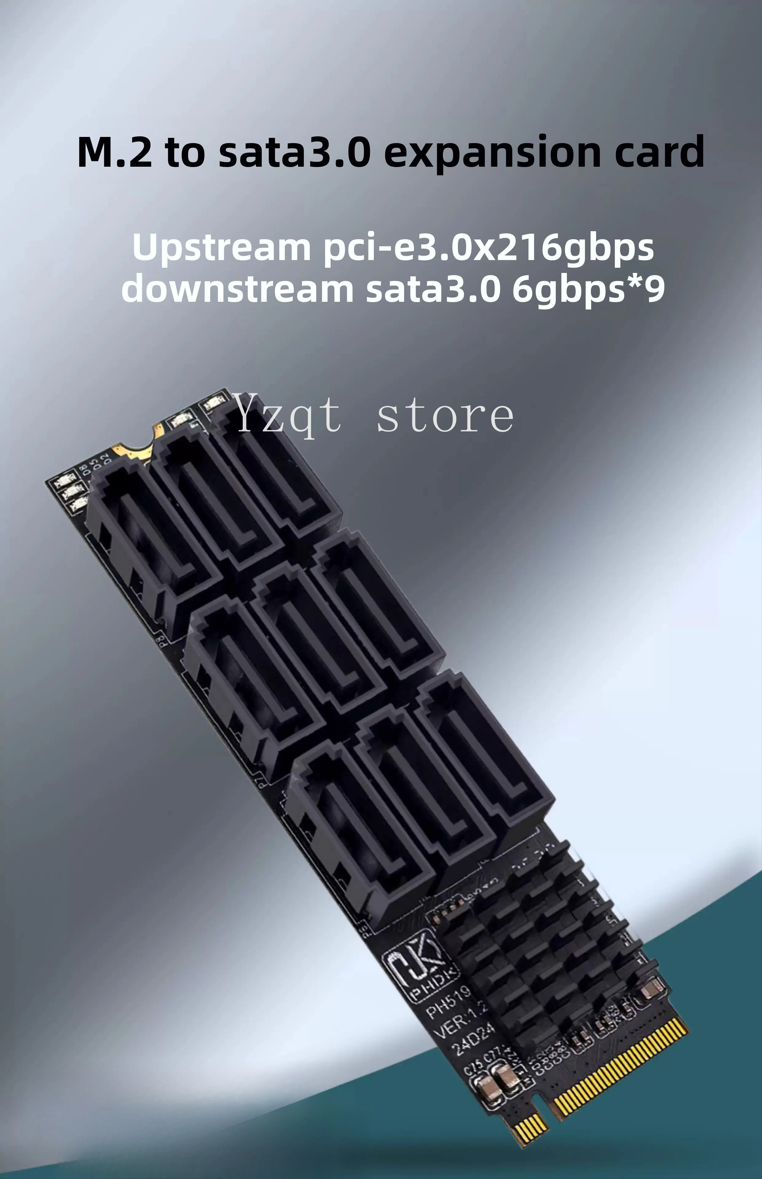 M.2 PCIE SATA6Gbps 9-port expansion card nvme NAS hard disk expansion support network storage