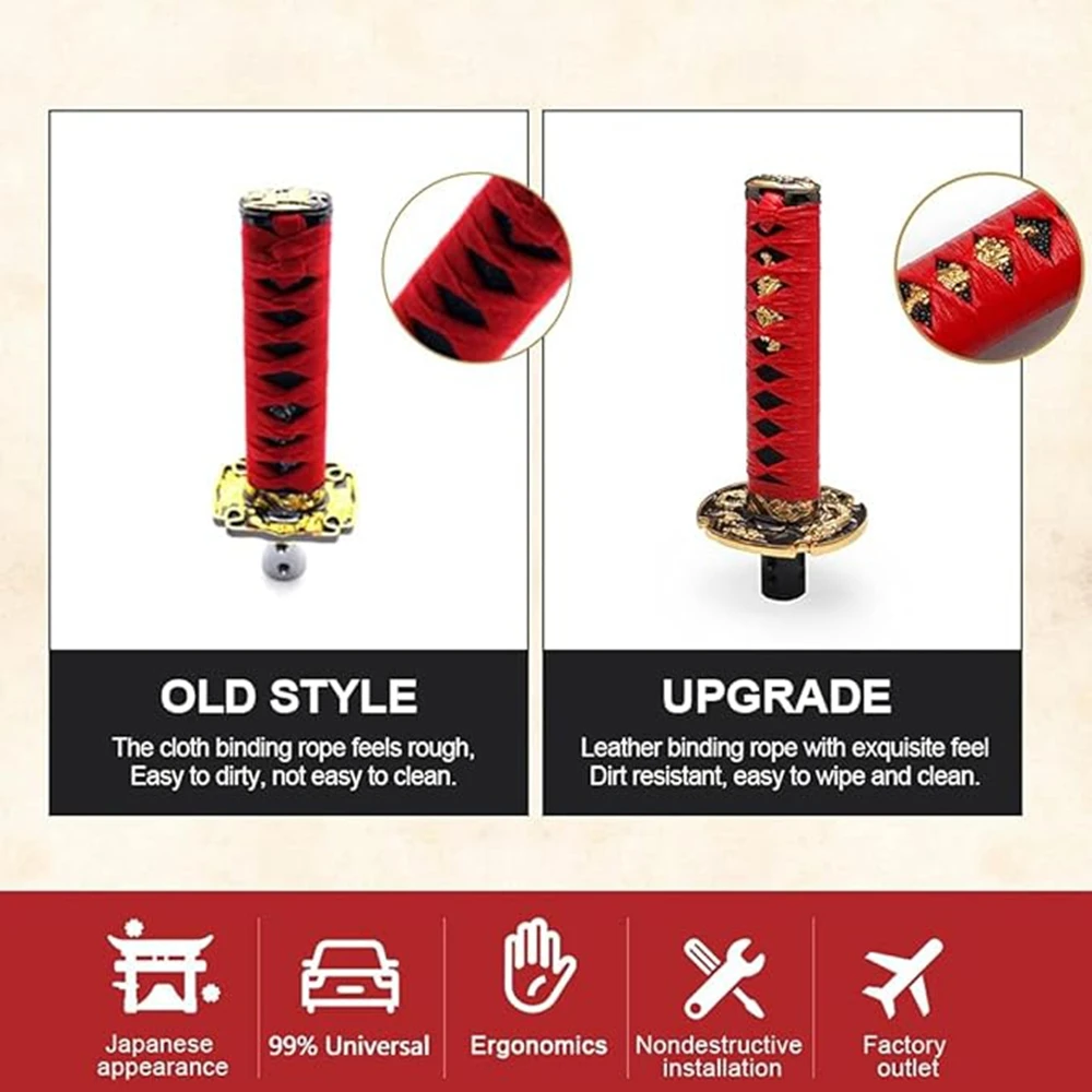 15/20/25CM Universelle Staubschutzkappen für Schaltknauf mit Adaptern, JDM Katana Samurai Schwert Schaltknauf, Schalthebel für Auto – Detail 4