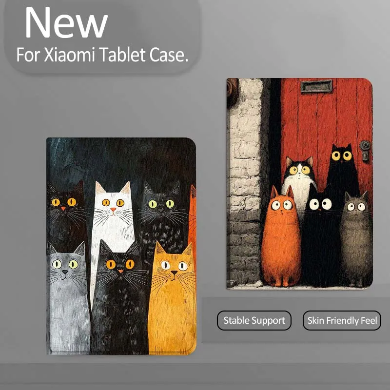 

Cartoon Five Cats Group Tablet Case For Xiaomi Redmi Mi Pad 4 5 6 7 8 K SE Mini Pro Plus Max 10.1 11.2 inch