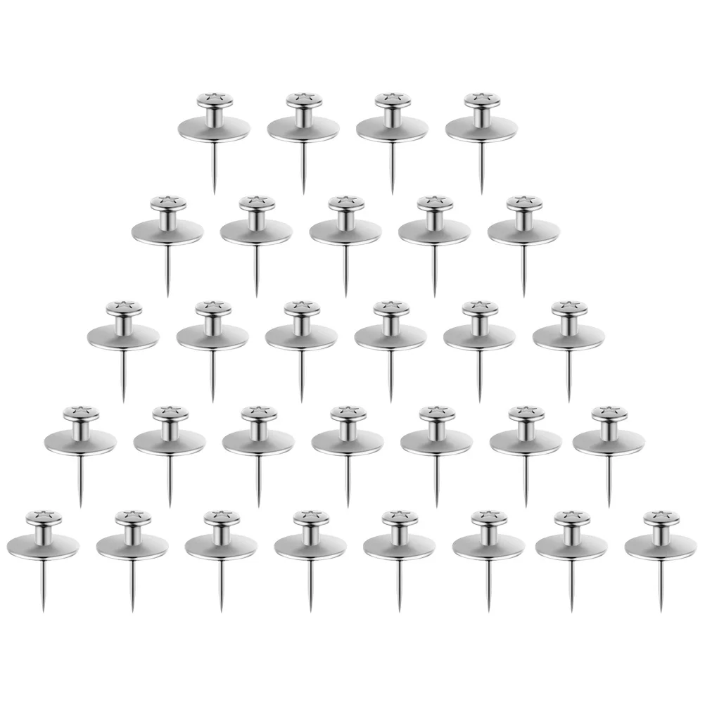 30Pcs Convenient Pushpins Zinc Alloy Flat Top Design for Bulletin Board Cork Board Accessories Multi-Function Use