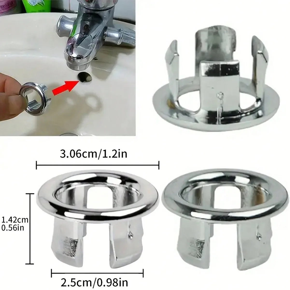 Handwashing Basin Overflow Hole Cover, Decorative Cover, Basin Accessories, Full Water Overflow Port Cover Ring, Small Circular