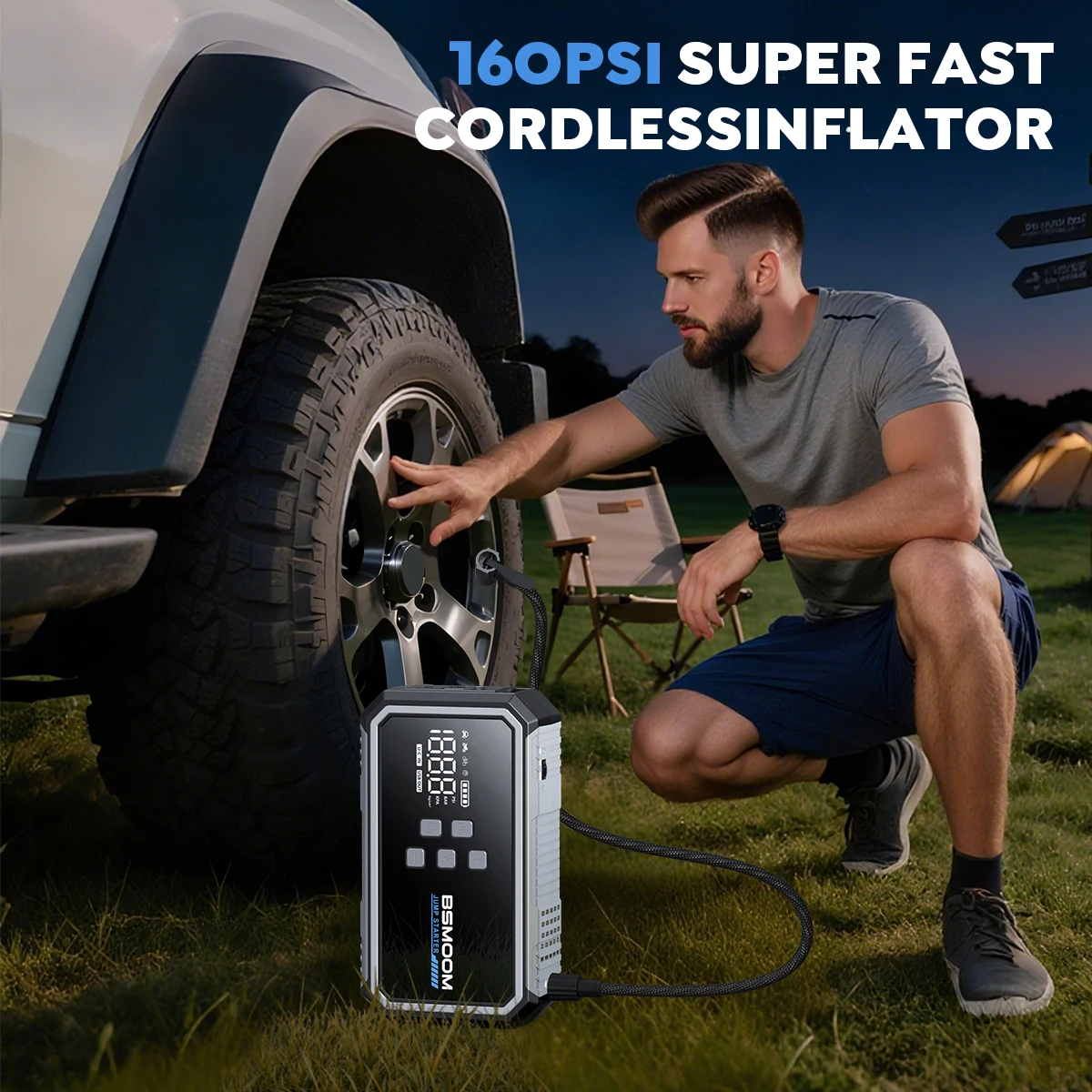 سيارة الانتقال كاتب ضاغط الهواء قوة البنك 12 فولت 21800 مللي أمبير/26800 مللي أمبير بدء جهاز شاحن بطارية السيارة في حالات الطوارئ الداعم المغفل