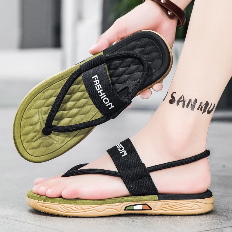 

Fashion House Flats Non-slip Ankle Wrap Shoes 2026 Men Summer Sandals Men Casual Flat Sandals Outdoor Beach Water Shoes