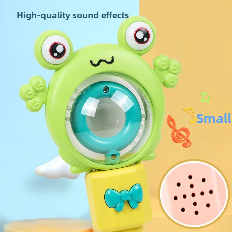 Nieuwe mode rubberen kindermuziekstaf met roterende lichten Bunny/kikker toverstaf speelgoed LED toverstaf elektrisch speelgoed