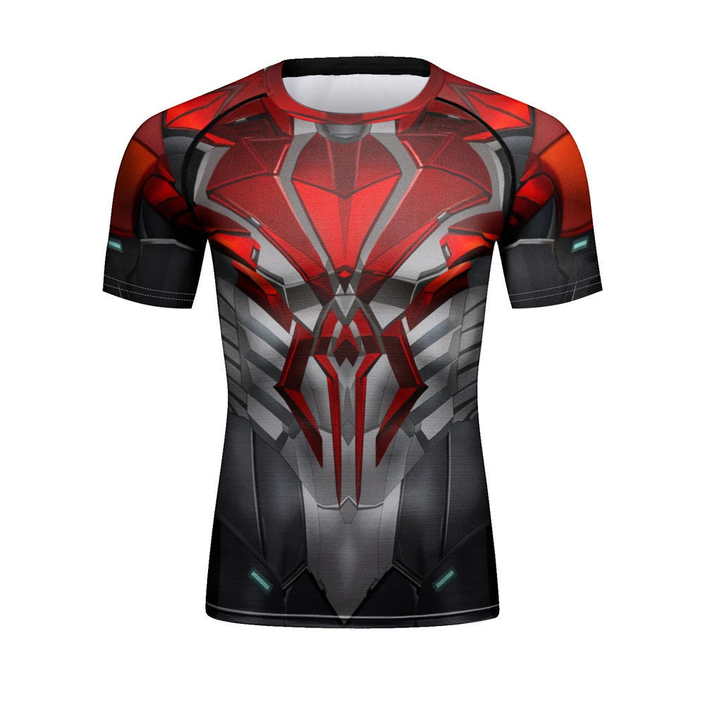 Gym Sport Fitness Tshirt 3D Printed T-shirts Men Compression Shirts Short Sleeve Cosplay Gymnasium High elasticity Tops  Male