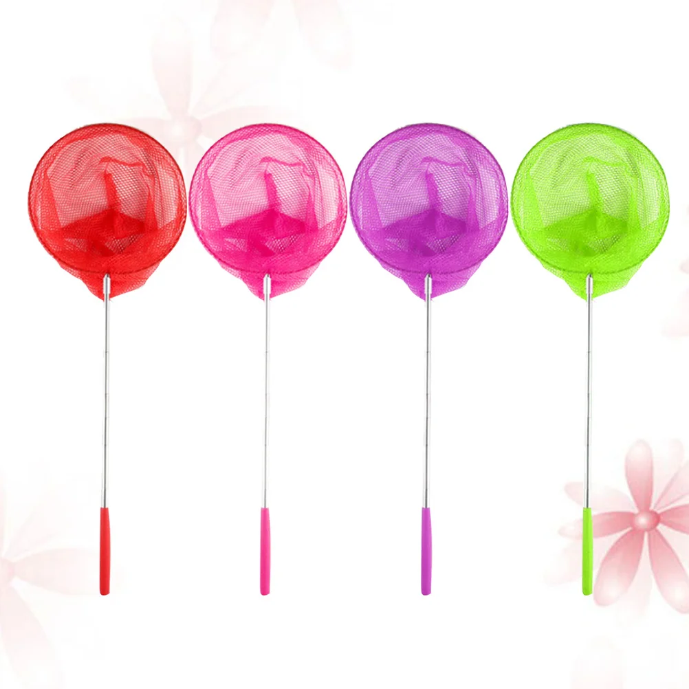 

4Pcs Telescopic Nets for Children Insect Butterfly Catching Extendable Stainless Steel Durable Anti-Slip Handle Large Pocket