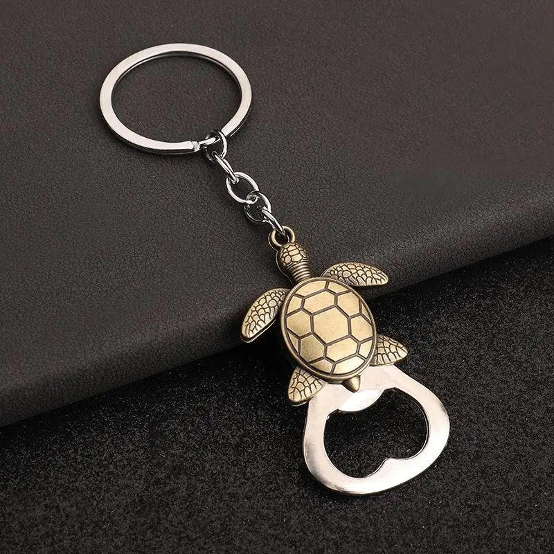 ~~Frog Wolf Turtle Lion Bronze Color Metal Bottle Opener Keyring Mini Pocket Beer Opener Key Holder Keychain