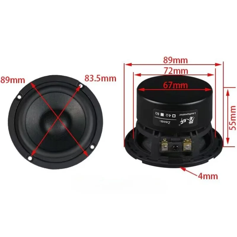 KYYSLB 3-дюймовый трехполосный динамик для домашней лихорадки, динамик среднего диапазона, динамик для вокальных инструментов