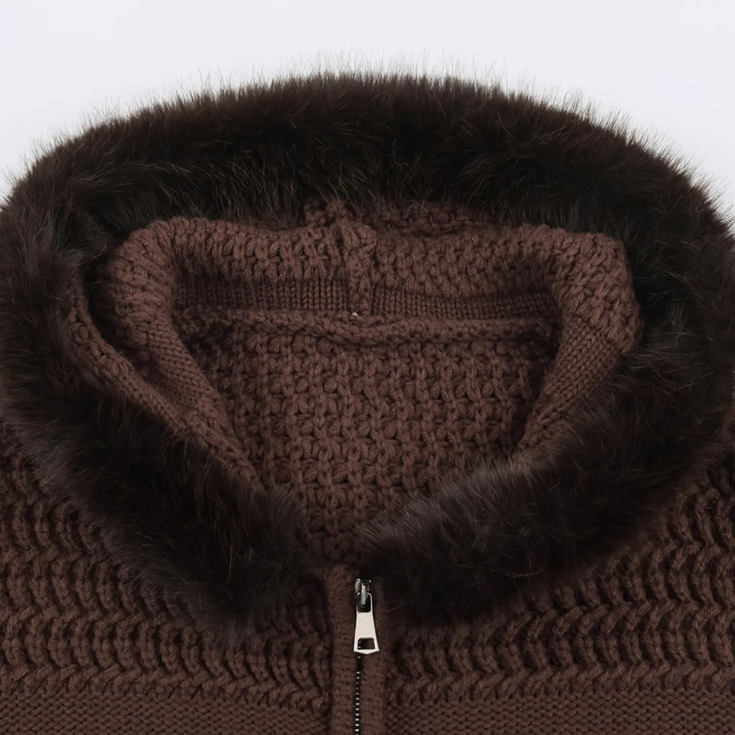 Women's Casual Style Loose Fit Hooded Sweater Double Zipper Cozy Knit Fur Collar Open Cardigan Autumn Fashion 2026 New Arrival