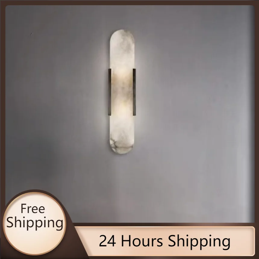 Marble Wall Sconce Lighting for Bedroom Bedside Hotel Living Room Hallway Background Lamp Modern Fixtures Decoration Lights