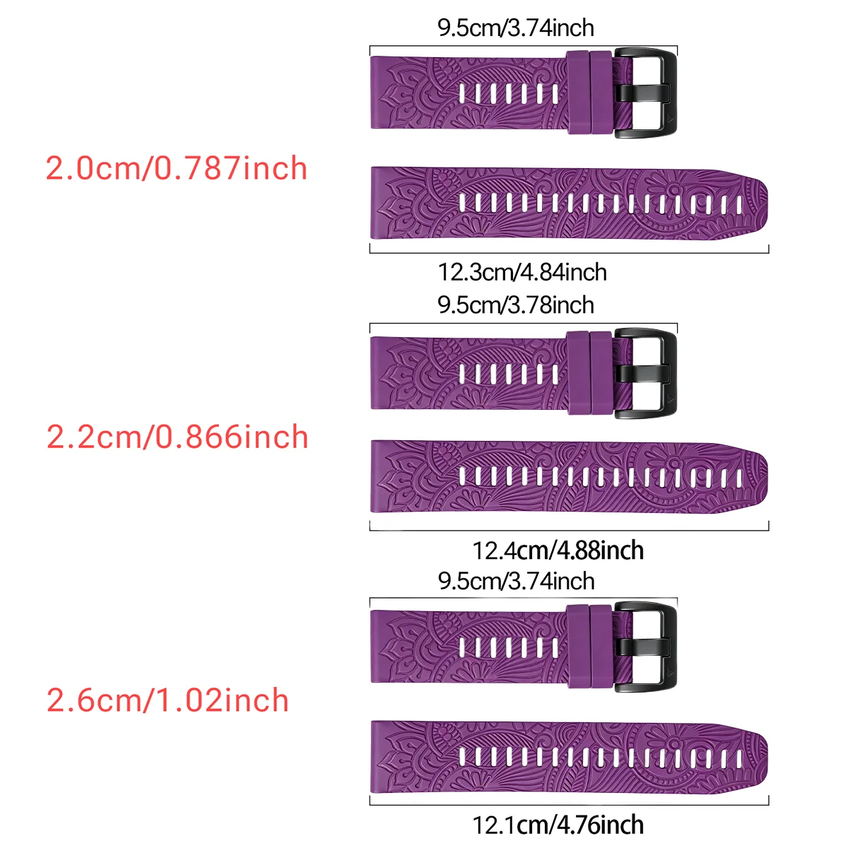 20mm 22mm 26mm エングレービングシリコンストラ - Silicone Watch Band 22Mm のレビューと価格