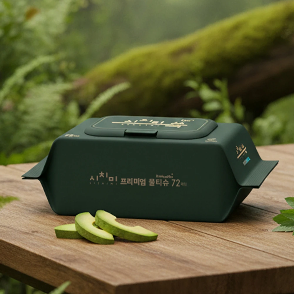 시치미쓱 그린 아기물티슈 고평량 프리미엄 두툼한 엠보싱 물티슈 ewg올그린등급 캡형 72매... - 7