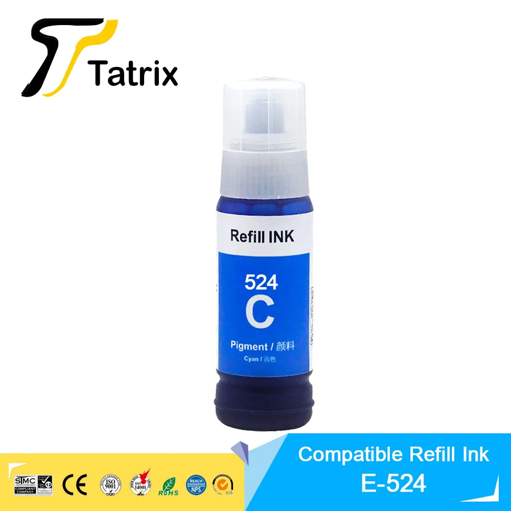 Tatrix 524 T524 Premium Color Compatible Bulk Bottle Water Based Refill Ink for Epson EcoTank L15150 L15160 Printer