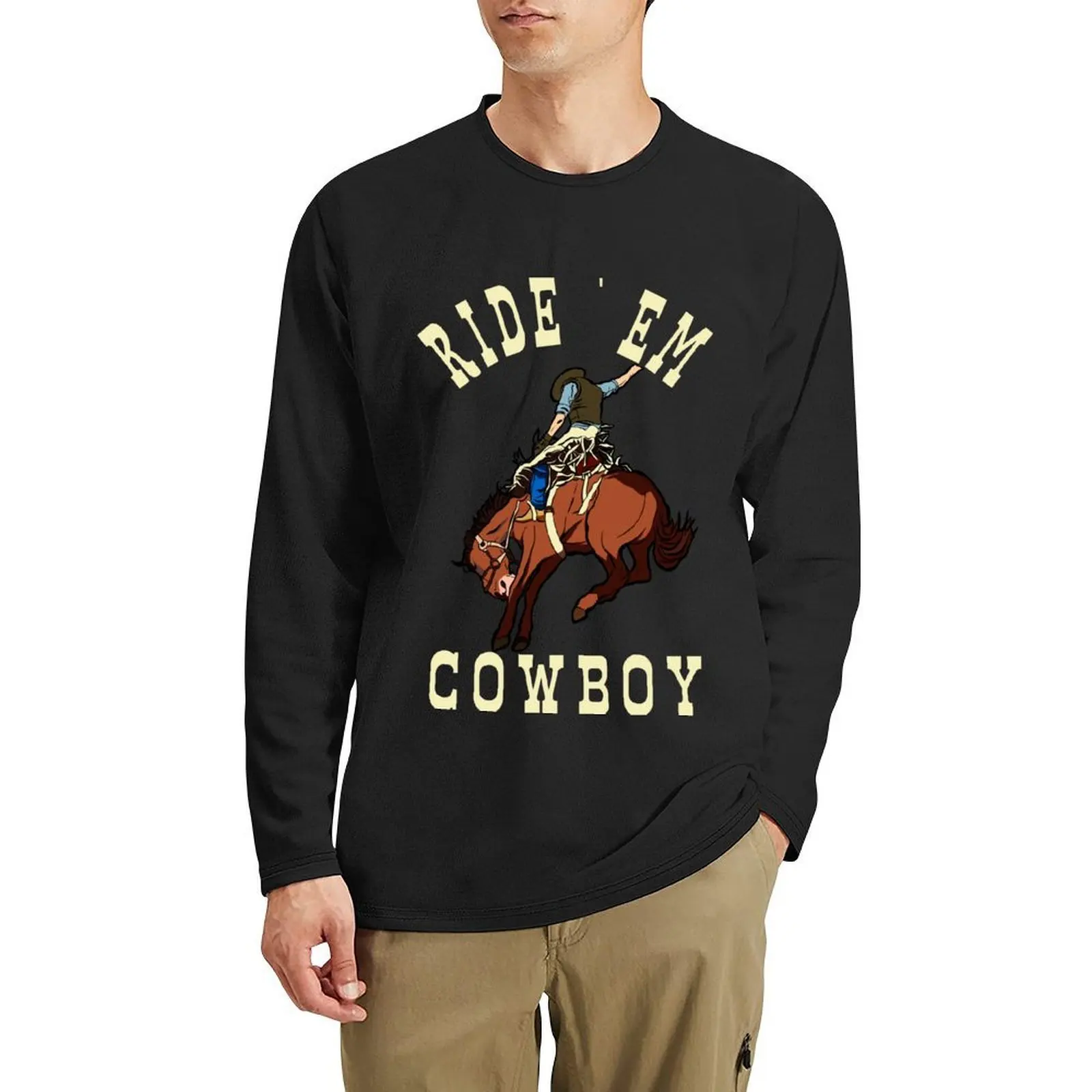 

Funny Sarcastic Cowboy Humor T-Shirt - Ride'em Cowboy Long T-Shirt plus size tops Oversized t-shirt Men's t shirts