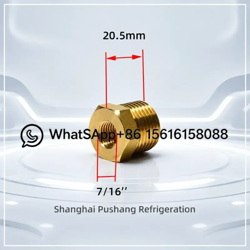 Thickened Copper AC Pressure Switch Adapter with Fill Core Variable Diameter Nut for Air Conditioner Pressure Controller