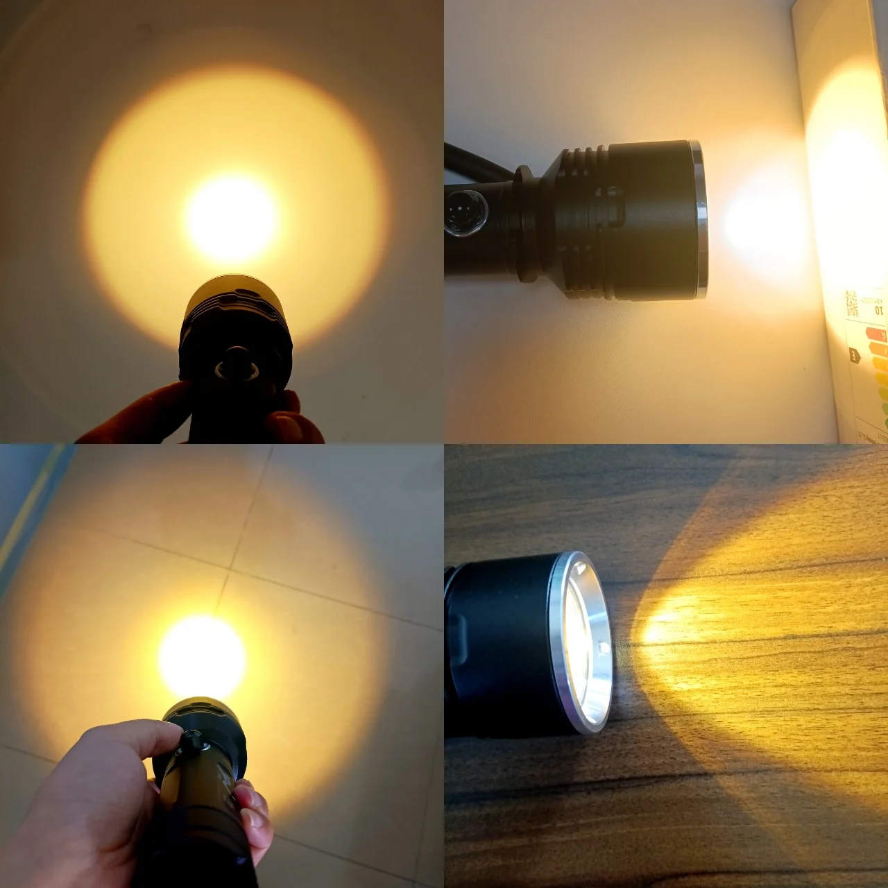 XHP190 فانوس تحت الماء  الضوء الأصفر  3 أوضاع  مصباح يدوي للغوص المهني  IPX8 مقاوم للماء  ألياف مسيرات تحت الماء  مصباح الغوص