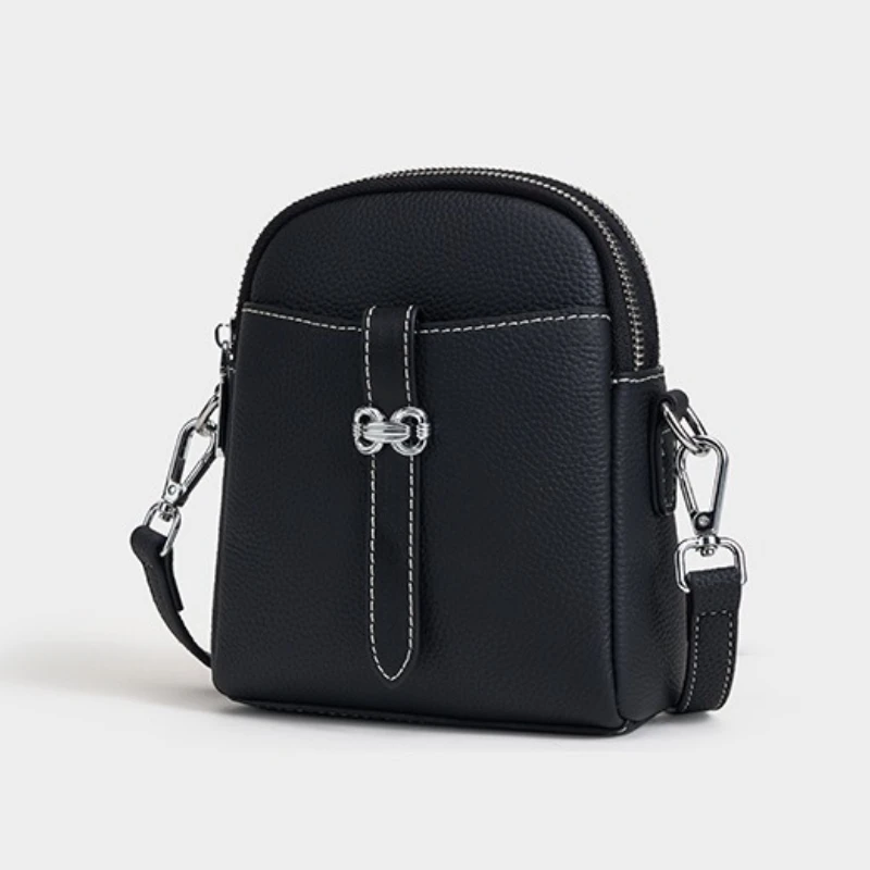 

Women's Cowhide Leather Small Crossbody Shell Phone Bag, Mini Shoulder Purse Cute Messenger Lightweight Pocket Bag