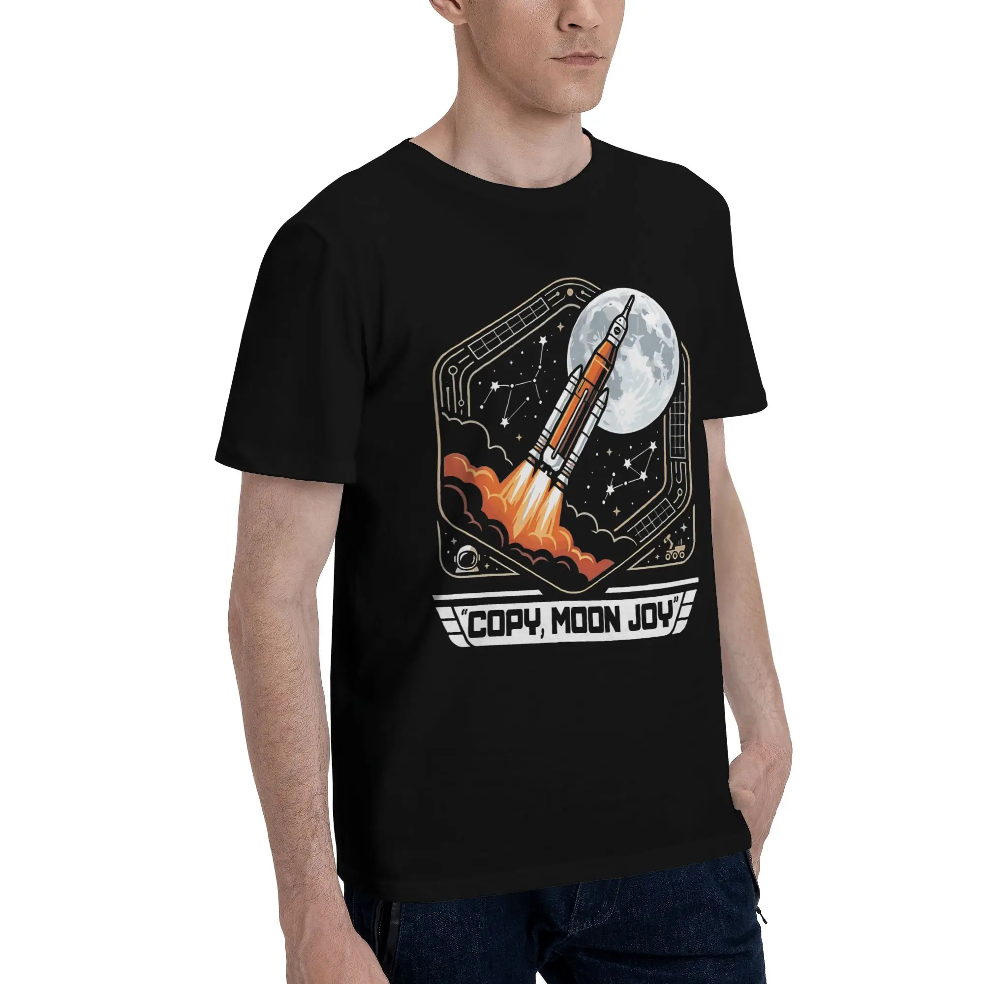 Copy Moon Joy 3 Funny 100% Cotton T-Shirt  Tees Tops For Men