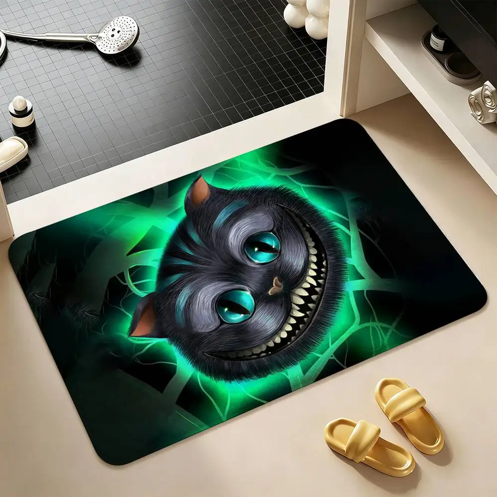Cool C-Cheshire C-Cat  Shower Room Small Carpet Floor Mat  Absorbent Foot Mat Decorative Mat Soft and Comfortable