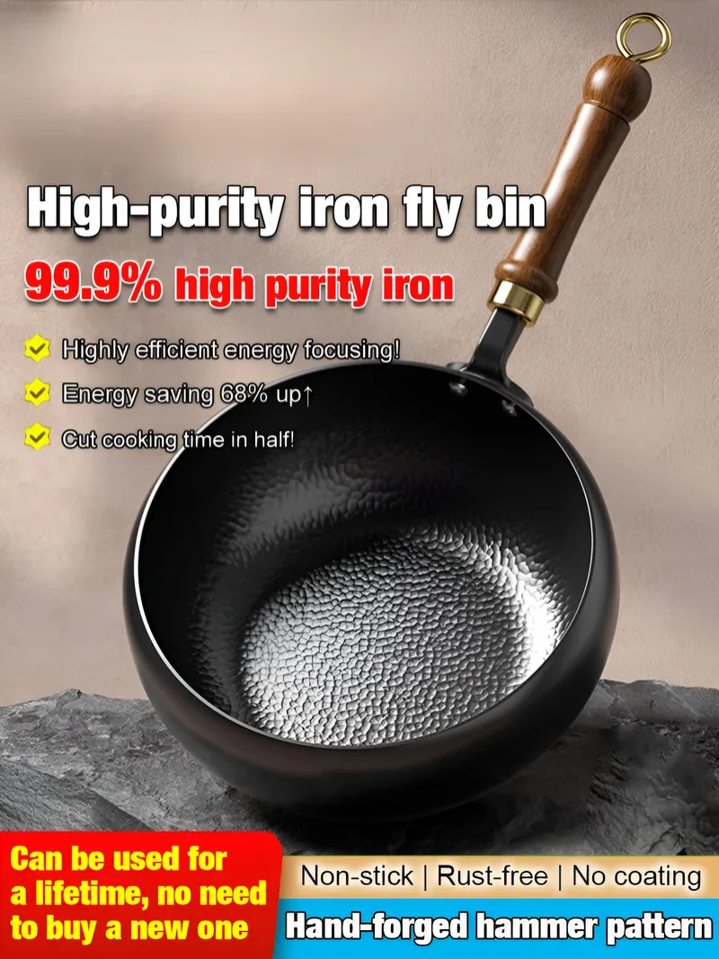 frying pan cauldron Large portion Ancient method of uncoated Stew Handmade Hammered Belly Pot Zuoqi Big Belly Pot Efficiency