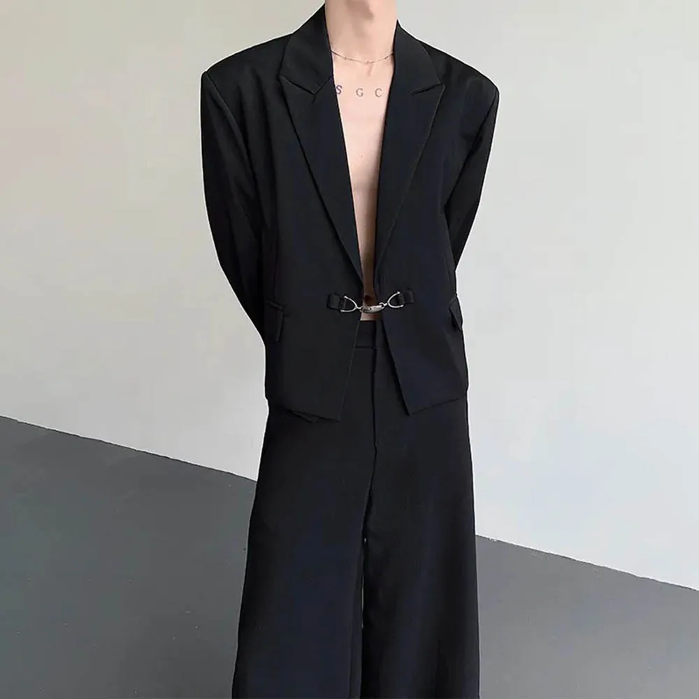 

Осенняя новая мужская однотонная куртка с металлическими пуговицами и длинным рукавом в американском стиле ретро, модная тенденция, уличная повседневная мужская куртка