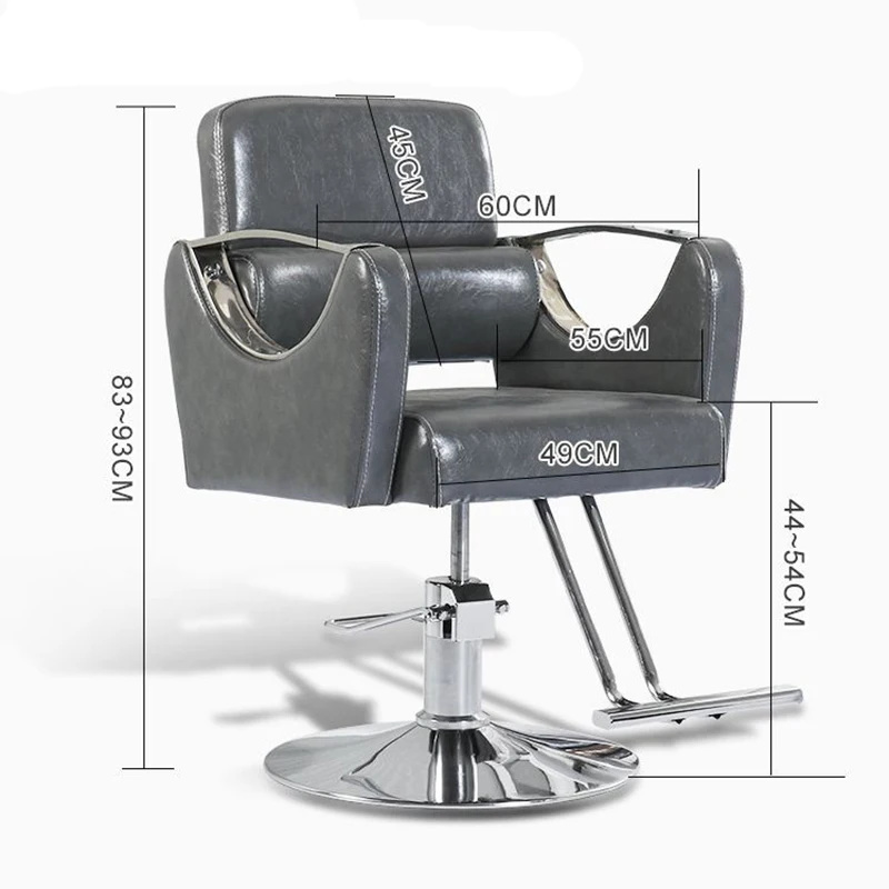 Industrial Barber Chair Adjustable Height Salon Chair Iron Barbershop Salon Spa Beauty Studio Indoor Use silla de peluquería