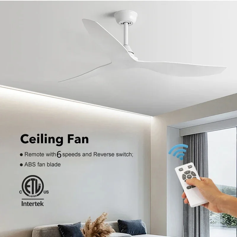 42/52 Inch Modern Ceiling Fan Living Room Restaurant Americans Office Without Light DC Remote control Electric Fan 110V 220V