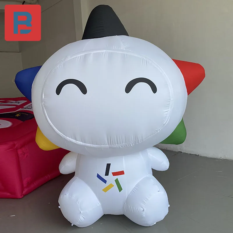 Petite étoile de dessin animé gonflable blanche, modèle de musique, étoile à cinq branches, bonhomme de neige, mascotte de loterie sportive chinoise, décoration de mustdecoration