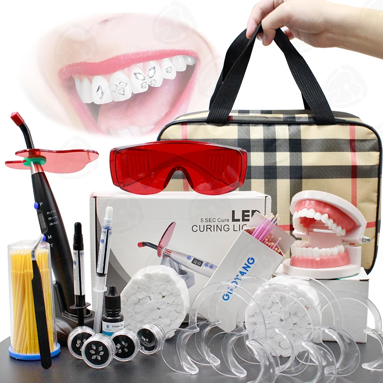 Home Use Tooth Gem Kit Crystal Professional Teeth Gem Whitening Diy Tooth Gem Adhesive Kit