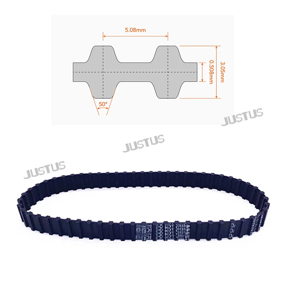 Double-sided Trapezoidal Tooth Synchronous Belt Pitch=5.08mm Perimeter=150-210 DAXL Width 6/8/10/13/15/20mm Rubber Timing Belt