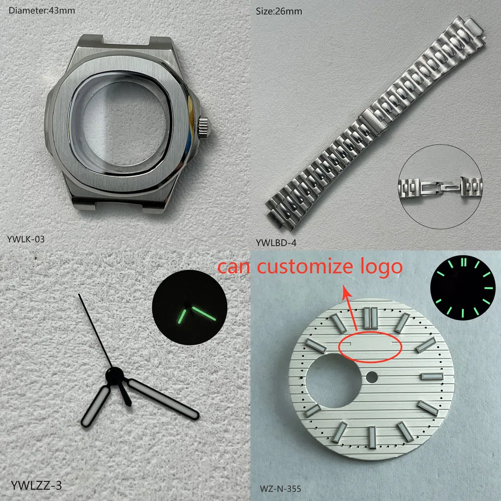 29.8 مللي متر NH38 قرص تيفا أزرق نوتيلوسيا هيكل عظمي قرص مع أخضر مضيء لحركة الحركة الأوتوماتيكية NH38 شعار مخصص