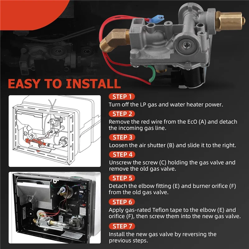 

NEW-For Dometic Atwood G10 GC10 GCH10 GH10 SVC 10 Gallon RV Water Heater Gas Valve Assembly 93870 92089 10 Gal