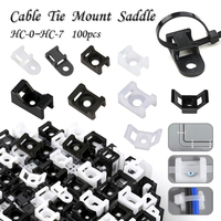 100pcs Cable Tie Base Mount Saddle Wire Fixing Seat Cable Clamp Cable Organizer Wire Clip Holder With Screw Holes HC-0~HC-7