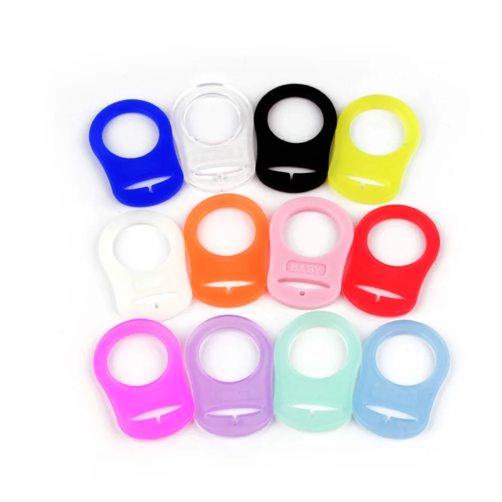 Chenkai 100pcs Transparent Silicone Baby Pacifier Mam Adapter O Rings NUK Dummy Adaptor Rings DIY Toy Accessories BPA Free