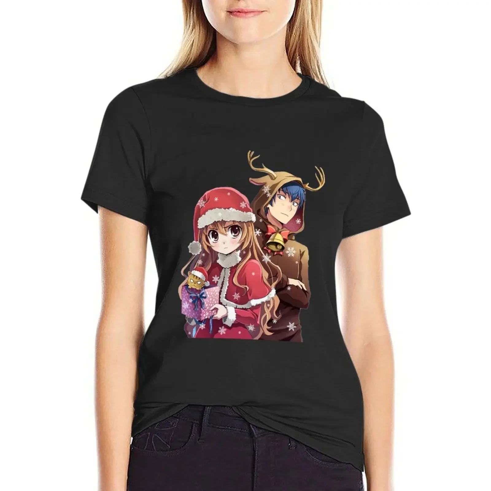 

Toradora Christmas T-Shirt Female clothing animal print shirt for girls cute clothes vintage clothes graphic t-shirts for Women