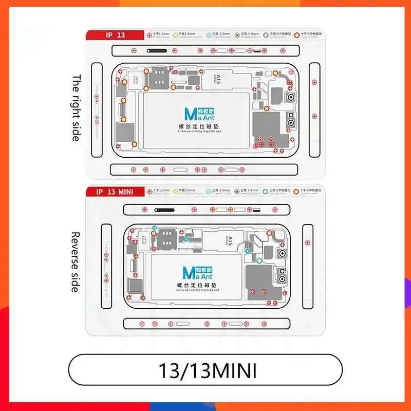 Cuscinetto di posizionamento della vite magnetica MaAnt per telefono X-15PM posizionamento della vite a doppio lato riparazione del telefono con Pad magnetico flessibile morbido