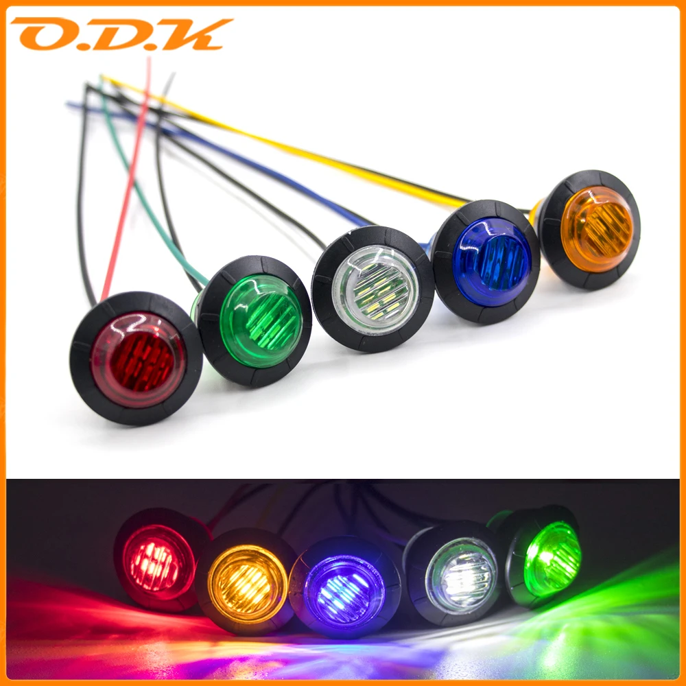 10PCS 12V 24V LED Side Marker Indicators Light Truck Warning Tail Light Trailer Lorry Car External Clearance Lights Signal Lamp