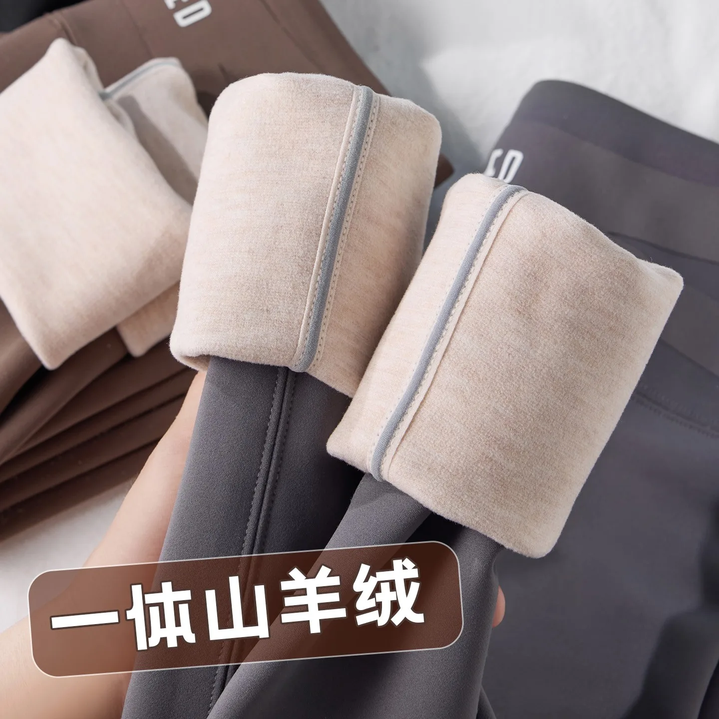 

Thiened Fce брюки для йоги с высокой талией, женские осенне-зимние новые теплые брюки из овчины, утягивающие эластичные базовые брюки